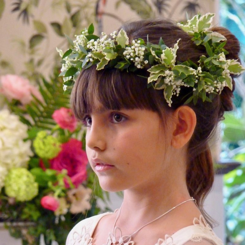 Coronita verde y blanca