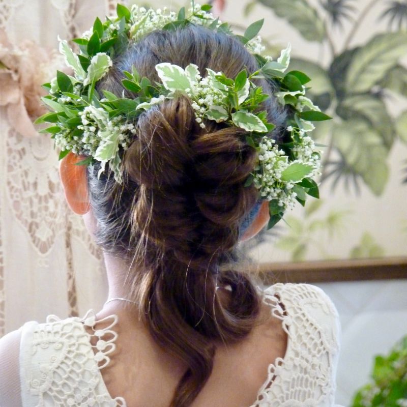 Coronita verde y blanca