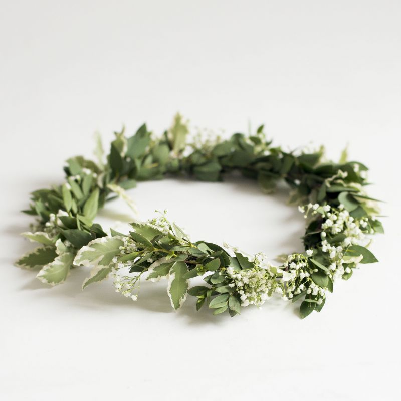 Coronita verde y blanca