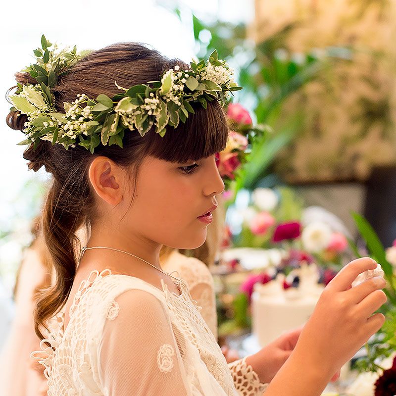 Coronita verde y blanca