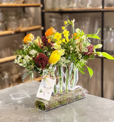 Jarrón Pipetas cactus con flores